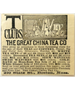 1886 Great Chine Tea Company Advertisement Victorian Boston T Clubs DWKK27H - €17,16 EUR