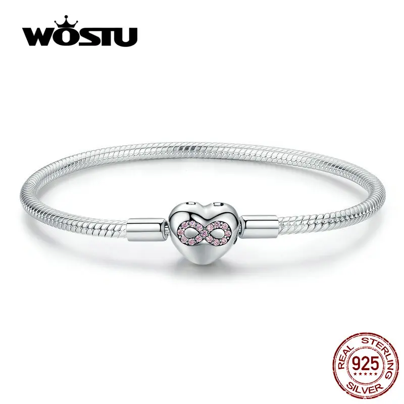 Ity love bracelets 100 925 sterling silver pink zircon charm bracelets bangle for women thumb200