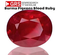 Grs Certified 6 Ct Natural Burma Ruby Pigeons Blood Red Oval Gemstone. - £147,880.85 GBP