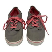 Vans Girls Missy TB4R Gray Pink Skate Sneakers Shoes Lace Up Low Top Size 4 - $16.70