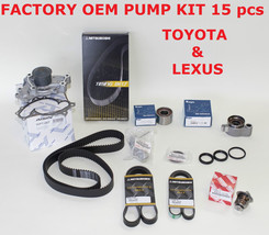 New Toyota / Lexus Complete Oem Timing Belt Kit 1MZFE & 3MZFE Engines 15 Pcs - $279.32