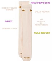 DISCONTINUED NIKE DRI-FIT EVERYDAY PLUS Crew Socks DOJA PEACH WOMENS 10-13 - $20.00