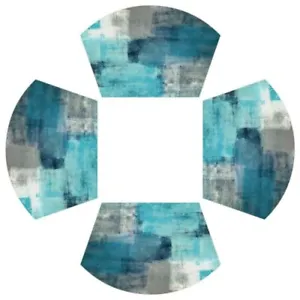 New Turquoise And Grey Modern Abstract Placemats For Round Set Of 4 Plastic Pvc  - £48.16 GBP