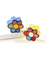 Romero Britto Salt &amp; Pepper Shakers Set Flower Design #331312 Rare Retired - €33,64 EUR