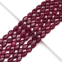 Ruby Jade in Flat Oval Smooth Beads, Sku#U1773 - £6.38 GBP+