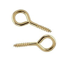 Bulk Hardware BH02309 Picture Frame Screw Eye, 12 mm - Electro-Brass, Pack of 30 - $7.00