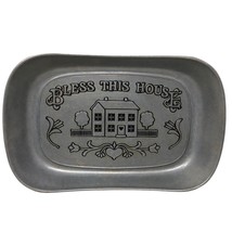VTG Wilton Bless This House Pewter Bread Tray Made in USA Christian - $29.69