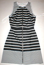 New Womens Piperlime Collection Dress Stripe Sleeveless Black White Zipp... - £47.37 GBP