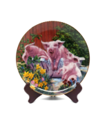 Pigs In Bloom Collectors Plate Hog Wash Danbury Mint Joan Wright Farm 1997 - £18.17 GBP