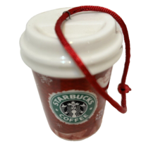 Starbucks 2008 Ceramic Red Holiday Coffee Cup Christmas Tree Ornament 2.5 x 2&quot; - £7.39 GBP