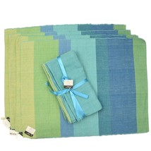 Ten Thousand Villages 4 Placemats and 4 Napkins Set Handcrafted Cotton - £47.44 GBP
