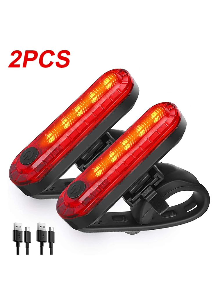 Bicycle Tail Lights 4 Lighting Modes USB Rechargeable Warning Taillight Outdoor - £8.04 GBP+