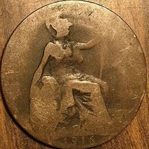 1916 Uk Great Britain Half Penny - £1.24 GBP