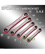 5PC SAE STANDARD SIZE BOX CLOSED END GEAR RATCHET RATCHETING WRENCH TOOL... - £17.46 GBP