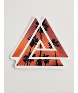 Interlinked Triangles with Silhouetted Palm Trees Against Sky Sticker De... - £1.89 GBP