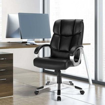 Big and Tall Adjustable High Back Leather Executive Computer Desk Chair - £142.27 GBP