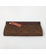 eBISU Brown Lace &amp; Satin Clutch Purse 12x4.5x1.25 inches - $349.74 MXN