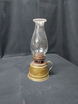 19th Century Brass Tin Soldered Oil Lamp No. 1 Solar Burner E.M. Co. BELL BOTTOM - £25.13 GBP