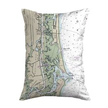 Betsy Drake Sunset Beach, NC Nautical Map Noncorded Indoor Outdoor Pillow 16x20 - £42.82 GBP
