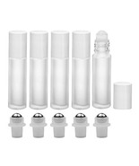 Perfume Studio Set of White Frosted Glass Roll On Bottles with White Cap... - $16.28 CAD