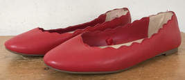 Sam &amp; Libby Red Vegan Faux Leather Ballet City Flats Womens Shoes 6.5 - £21.23 GBP