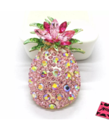 Betsey Johnson Brooch Pineapple Multi Pink Crystals Pin - $19.28