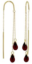 Galaxy Gold GG 14k White Gold Threaded Dangle Earrings with Garnets - £233.75 GBP