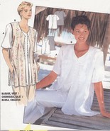 Misses Career Office Work Loose Fitting Buttoned Blouse Vest Sew Pattern... - €8,61 EUR