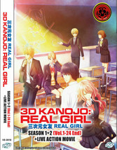 3D Kanojo : Real Girl Sea 1 + 2 + Live Movie Anime DVD Box Set Ship From USA - £25.05 GBP