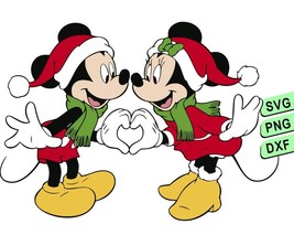 Minnie and Mickey Mouse Christmas Svg Png, Disney Christmas Svg, Christm... - $1.79