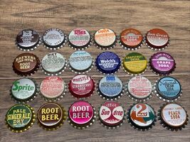 Vintage Lot of 24 Unused Bottle Caps Fanta Tab Sun Crest Sun Drop Cherry... - $17.82