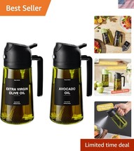 Elegant Black Olive Oil Dispenser - 6 oz Bottle with Stickers for Organi... - $22.49