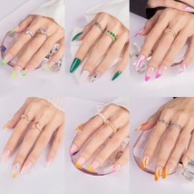 6 Packs (144 Pcs) Press On Nails Set, Fake Nails Almond Glue On Nails False Nail - £11.59 GBP