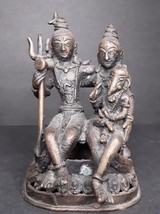 India 19th c Bronze group Shiva Parvati and Ganesha - £231.43 GBP