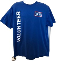 USO Volunteer Blue Graphic T-Shirt Tee Men&#39;s Unisex XL Gildan 100% Heavy... - $19.78