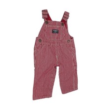OSHKOSH B’GOSH 9 Months Vintage Kids Baby Red/White Stripe Overalls Vestbak - £33.24 GBP