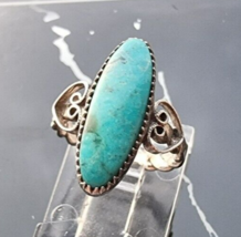 PACIFIC JEWELRY COMPANY 925 STERLING SILVER TURQUOISE RING SIZE 2.75 - $48.51