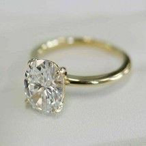 2Ct Solitaire Oval Cut Moissanite 14K Yellow Gold Plated Engagement Ring Women&#39;s - £76.25 GBP