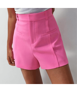 Zara Super High Waist Tap Shorts Bubblegum Barbie Pink XS - €17,30 EUR