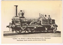 Postcard Train Locomotive No 78 Flora 1849 Manchester S Junction &amp; Altrincham - £2.28 GBP