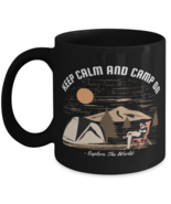 Keep Calm and Camp On, black Coffee Mug, Coffee Cup 11oz. Model 60071  - £19.91 GBP