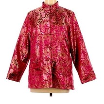 Robert Lewis Pink Paisley Embroidered Silk Jacket NWT Size Medium - £22.49 GBP