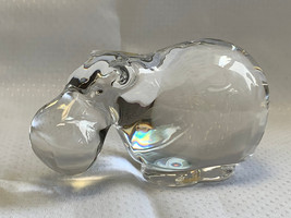 Atlantis Full Lead Crystal House Hippo Hippopotamus Figurine Paperweight Statue - £23.91 GBP