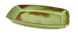Frankoma Pottery 5P Plainsman Green  19” Serving Platter Tray  Dish Oval Handles - £38.60 GBP