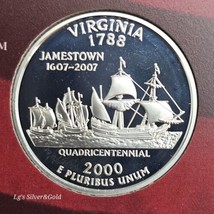 2000 S Silver Proof Virginia State Quarter ~From Proof set ~90% Silver - £7.28 GBP