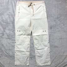 Gap Roll-Up Pants Womens 6 White Parachute Crop Summer Beach Y2K - £12.45 GBP