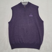 Peter Millar Vest Mens L Large Purple Quarter Zip Italian Merino Wool Sw... - $37.87