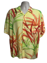 Jams World Vintage 80s Yellow Hawaiian Floral Button Shirt Large Hawaii Pocket - £55.37 GBP