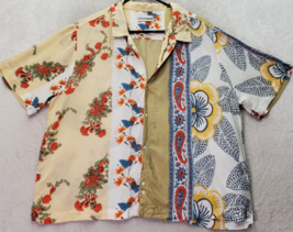 Urban Outfitters Shirt Womens Large Multi Floral Short Sleeve Collar Button Down - £14.98 GBP