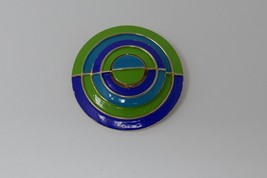 Capri Colorful Round 1960s Hippie Brooch Pin - £63.79 GBP